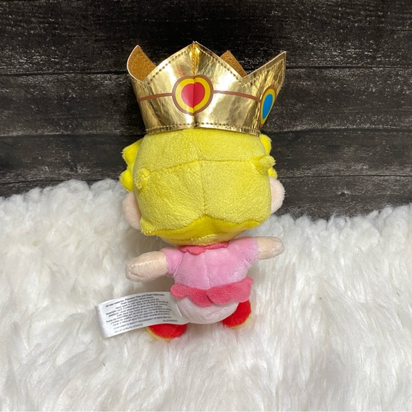 SUPER MARIO BROS BABY PRINCESS PEACH PLUSH PINK STUFFED TOY DOLL CROWN GIRL - Picture 4 of 6